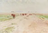 Eduardo Sívori, Por el camino, Oleo sobre tela