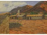 José Malanca, Capilla y paisaje norteño, Oleo sobre tabla