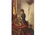 G. Eberhard, La carta, Oleo sobre tabla