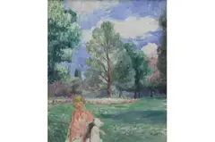Paule Gobillard, Niña en un parque, Oleo sobre tela