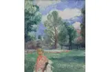 Paule Gobillard, Niña en un parque, Oleo sobre tela