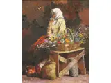 Miguel de Vita, La florista, Oleo sobre tela