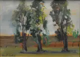 Raúl Soldi, Paisaje, Oleo sobre carton