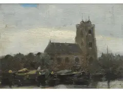Paisaje con iglesia by Jacques Witjens Stephan, Oleo sobre tabla, offered May 2026