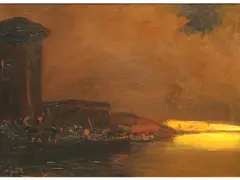 Stephen Koek Koek, Atardecer, Oleo sobre tela