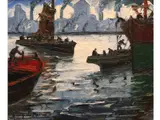 Riachuelo azul by Benito Quinquela Martín, Oleo sobre tabla, offered Dec 2025