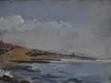 Mar del Plata by Miguel Carlos Victorica, Oleo sobre carín, offered Dec 2025