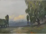 Walter de Navazio, Paisaje, Oleo sobre tabla