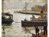 Rincon boquense by Benito Quinquela Martín, Oleo sobre carton, offered Dec 2025