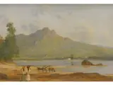 Juan León Pallière, Paisaje - estancia, Oleo sobre tela sobre un carton