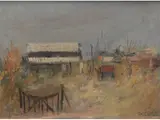 Raúl Soldi, Paisaje de Glew, Oleo sobre carín