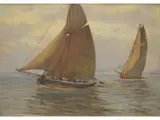 Ceferino Carnacini, Veleros, Oleo sobre tabla
