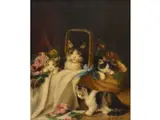 Jules Leroy, Gatos, Oleo sobre tela