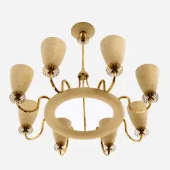 Paavo Tynell, for Lightolier "Ballerina" Chandelier (ca. 1960s), ca. 1960s, Enameled steel and brass 24" x 27" x 27"