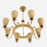 Paavo Tynell, for Lightolier "Ballerina" Chandelier (ca. 1960s), ca. 1960s, Enameled steel and brass 24" x 27" x 27"