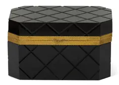 Cenedese, . (Murano) Black Opaline Glass Dresser Box, Ca. 1965-70, Depth 5.5", Ca. 1965