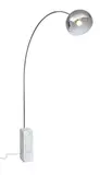 for FLOS Carrara Marble Block Base with Satin-finish Stainless Steel Telescopic Stem And Aluminium Adju by Achille & Pier Giacomo Castiglioni, on a white and grey veined marble base, sold Oct 2025