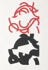 Jan Kubíček, Divided Circles and Semi-Circles, Two Dimensions, 1987 - 1988, Serigraphy, paper