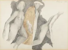 Leaving by Milan Paštéka, 1980, Pencil, watercolour, paper, sold Dec 2021