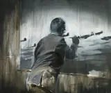 Daniel Pitín, Gerhard Richter in the Studio, 2006, Acryl auf Leinwand