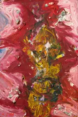 Hartwig Ebersbach, "Kleines Blutbad", 1988, Öl und Farbtuben auf Hartfaser