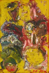 Hartwig Ebersbach, "Gelbes Lichtbild  III", 1988, Öl und Farbtuben auf Hartfaser