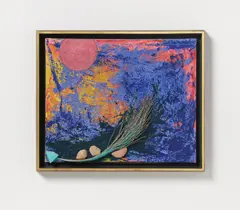 Michael Buthe, Ohne Titel (Mondaufgang), 1992, Mischtechnik auf Leinwand