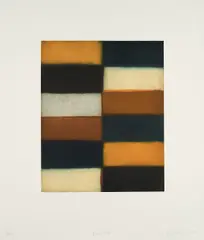 Sean Scully, Blue Fold, 2006, Farbaquatinta auf Somerset (Wasserzeichen)
