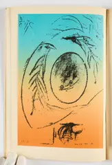 Paramythes by Max Ernst, 1967, Lithografie über farbigem Fond auf Velin. Montiert auf Buchseite, eingebunden in Publikation. Im originalen Umschlag und, sold Sep 2025