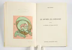 Max Ernst, Le Musée de l'Homme suivi de La pêche au soleil levant, 1965, Buch mit 2 eingebundenen Farbradierungen auf BFK Rives (Wasserzeichen) als Doppel-Frontispiz in der Vorzugsausgabe