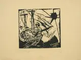 Lyonel Feininger, Das Schiff (mit Sonne), 1918, Holzschnitt auf dünnem Velin