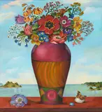 Muriel Kalish, Venetian Still Life Number Three, 1980, Öl auf Leinwand