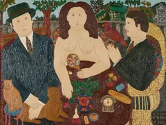 Muriel Kalish, Conversation in Pennsylvania, 1966, Öl auf Leinwand