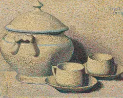 Arthur Segal, Ohne Titel (Stillleben), 1908, Öl auf Hartfaser