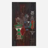 Corrado Cagli, African Figures, 1955, oil on board