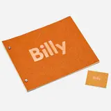 Ed Ruscha, Billy, 1968, exhibition catalogue with flocked sandpaper cover, machine screw and hex nut binding, and satin ribbon bookmark