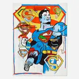 Fabrice Dupre, Superman, 2004, acrylic and mixed media on canvas