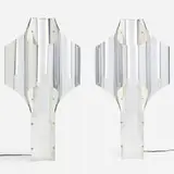 Robert Sonneman, Table lamps, pair, c. 1970, chrome-plated steel
