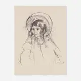 Mary Cassatt, Sara Wearing Her Bonnet and Coat, c. 1904, transfer lithograph on Ingres d'Arches MBM laid paper