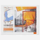 Christo, The Gates, 2004, offset lithograph in colors, fabric swatch