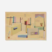 Clinton Adams, Chavez Ravine #3, 1947, gouache on paper