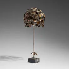 C. Jeré, Untitled (Dandelion), c. 1980, patinated copper and brass, wood