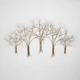 C. Jeré, Trees wall sculpture, c. 1975, brass-plated steel