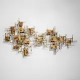 Silas Seandel, Wall sculpture, c. 1970, torch-cut, welded, polychromed and patinated steel