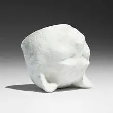 Kiki Smith, Cat, 1999, cast porcelain with glazed interior