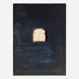 Jasper Johns, Bread (from the Lead Relief series), 1969, hand-painted lead relief with polystyrene and wood backing in an aluminum frame