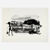 Kara Walker, An Army Train (from the Harper's Pictorial History of the Civil War (Annotated) portfolio), 2005, offset lithograph and screenprint on Somerset Textured