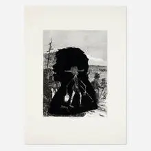 Kara Walker, Pack-Mules in the Mountains (from the Harper's Pictorial History of the Civil War (Annotated) portfolio), 2005, offset lithograph and screenprint on Somerset Textured