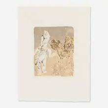 L'etranger by Jean Dubuffet, 1953, lithograph in colors, sold Oct 2024