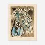 Marc Chagall, Moses and His People, 1973, lithograph in colors on Arches